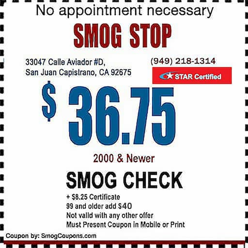 San Juan Capistrano Smog Coupon